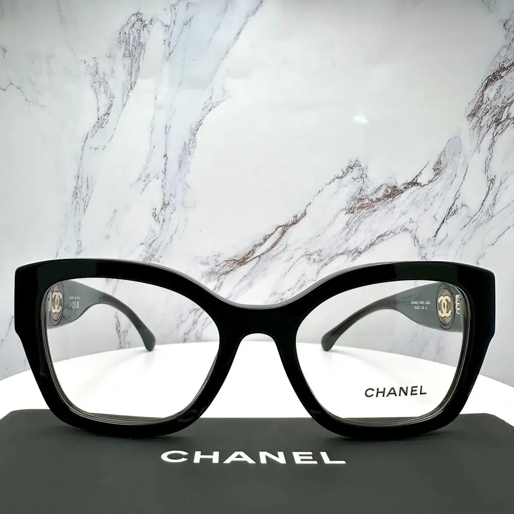 New CHANEL Eyeglasses CH3490 C622 Black 53mm Glasses Butterfly Gold CC Womens - Picture 6 of 16